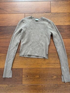 Abercrombie & Fitch Taupe Cropped Sweater | XS | Cozy Crewneck Knit